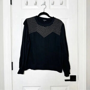 LOVE SAM Sweater Beaded Split Sleeve Crew Neck Size Medium